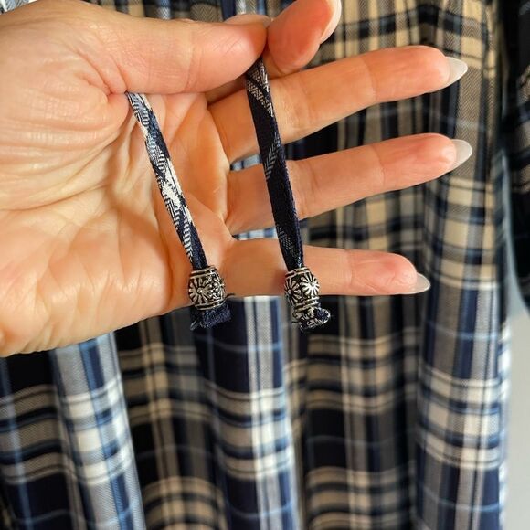 Westport Embroidered Plaid Long Sleeve Dress | SZ M - Picture 9 of 11